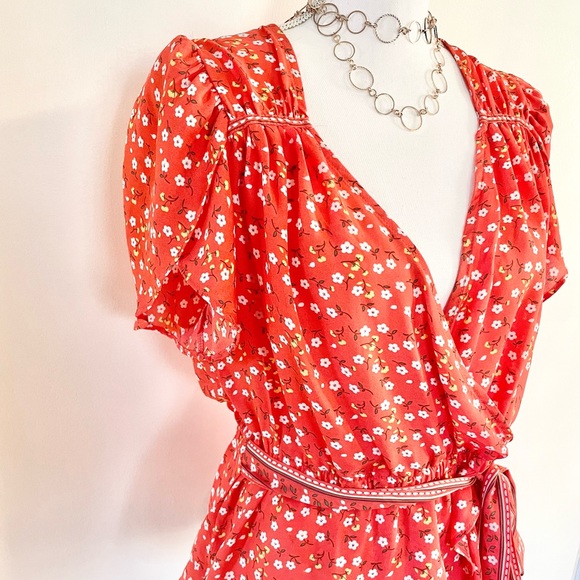 NWT Max Studio Ballet Floral Wrap Blouse - Picture 4 of 11